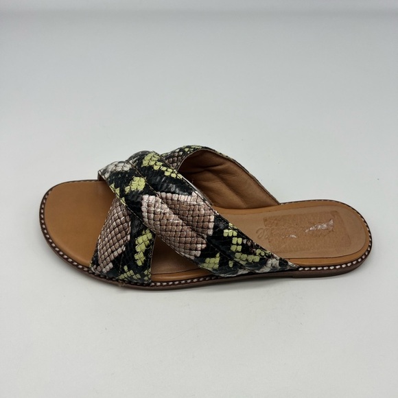 Madewell - The Skyler Colorful Snake Embossed Leather Slide On Sandal Size 6 - Picture 12 of 15